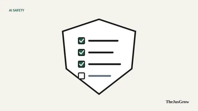 A shield outline containing a checklist with three ticked items and one open item