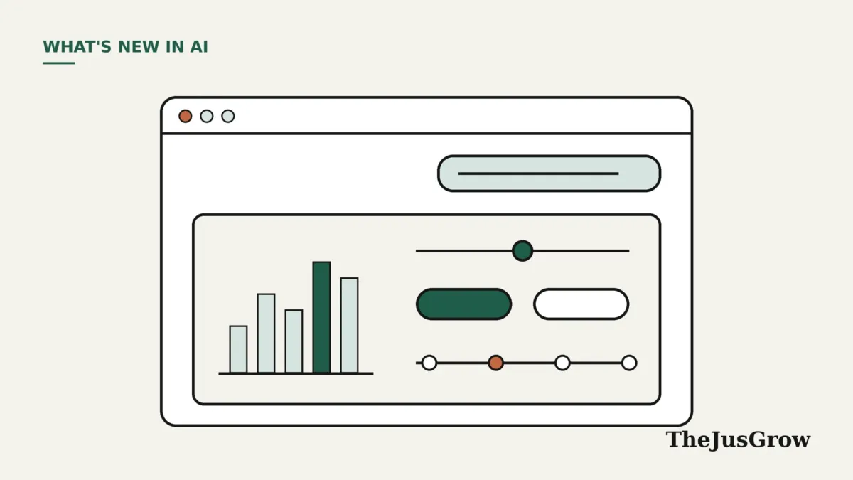 GPT-6 illustration: a chat window where the answer includes a bar chart, a slider, two buttons and a timeline instead of plain text