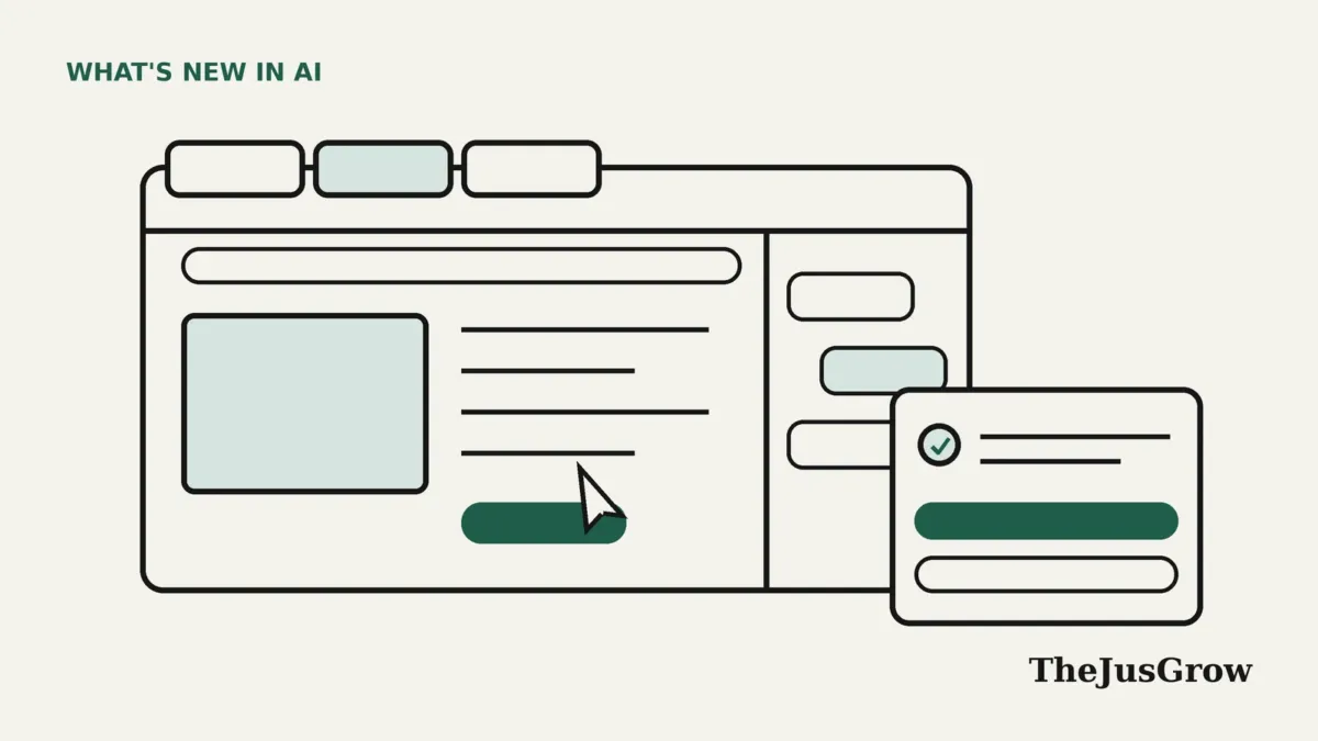 Illustration of a browser window with tabs, a cursor and a permission dialog, representing the ChatGPT Chrome extension controlling tabs