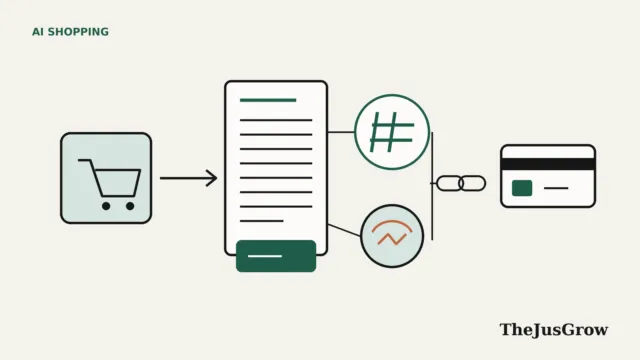 Legal Context Protocol diagram: a shopping cart pointing to a terms document, linked to a hash symbol and a signature seal, then chained to a payment card